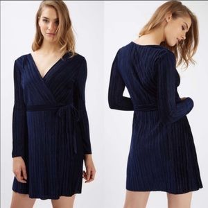 Topshop navy blue silky dress